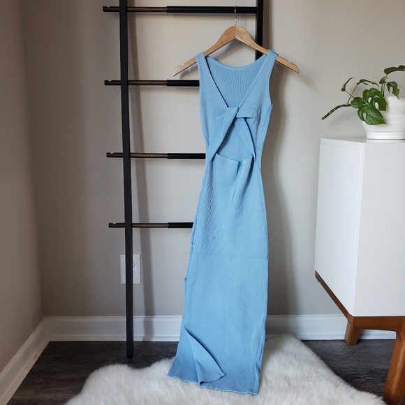 Twist Cutout Ribbed Knit Midi Dress - Picture 2 of 5